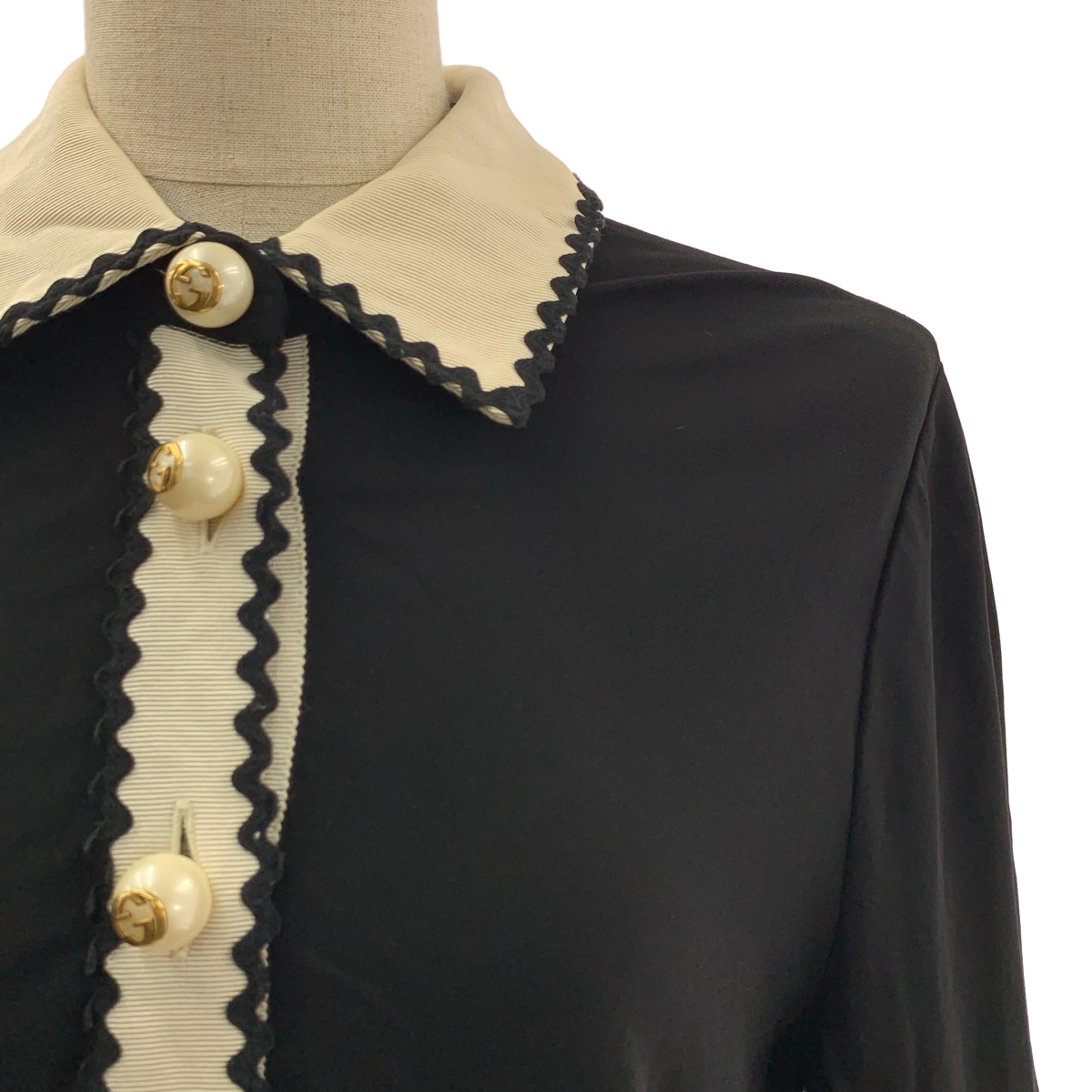 GUCCI / グッチ レーヨン GGパールボタン ワンピース