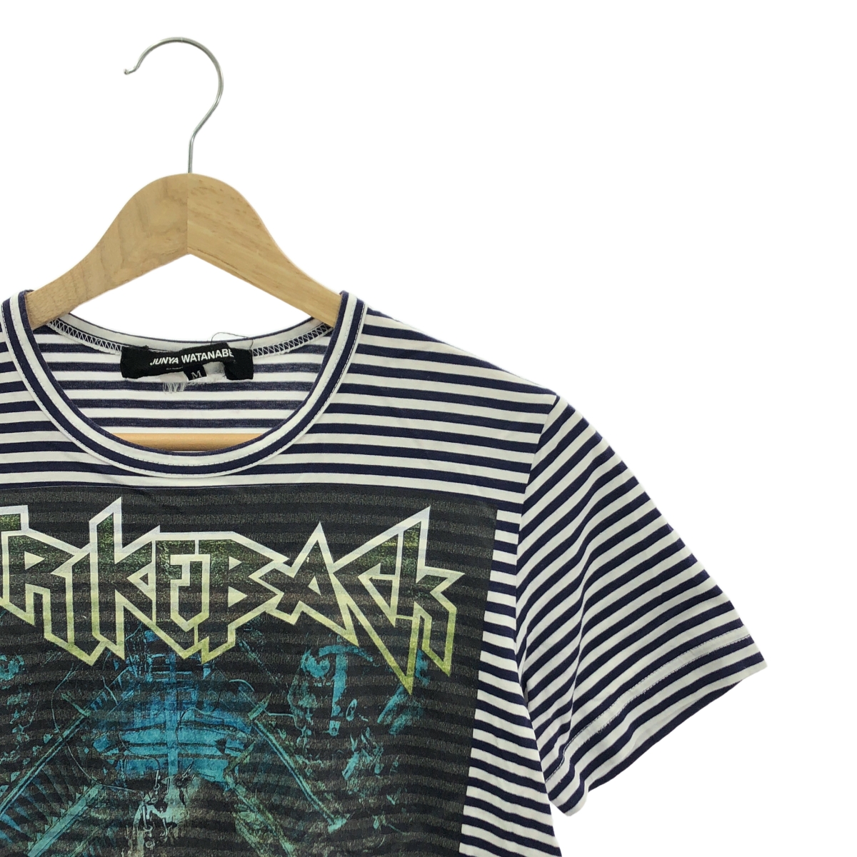 JUNYA WATANABE COMME des GARCONS / ジュンヤワタナベ STRIKEBACK プリント ボーダー コットン Tシャツ