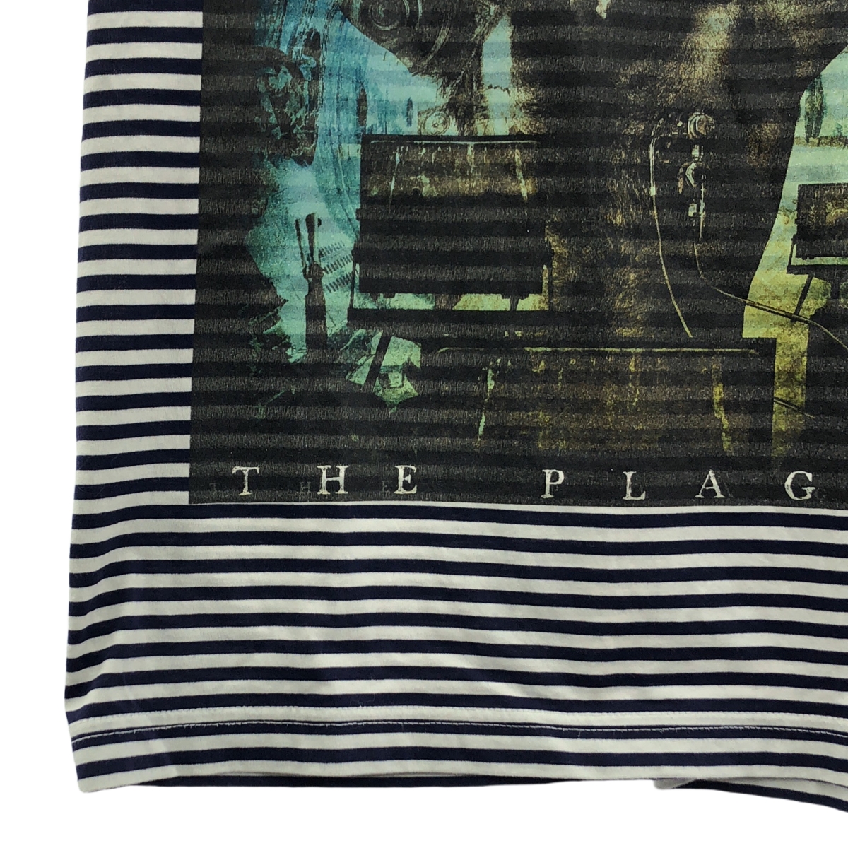 JUNYA WATANABE COMME des GARCONS / ジュンヤワタナベ STRIKEBACK プリント ボーダー コットン Tシャツ