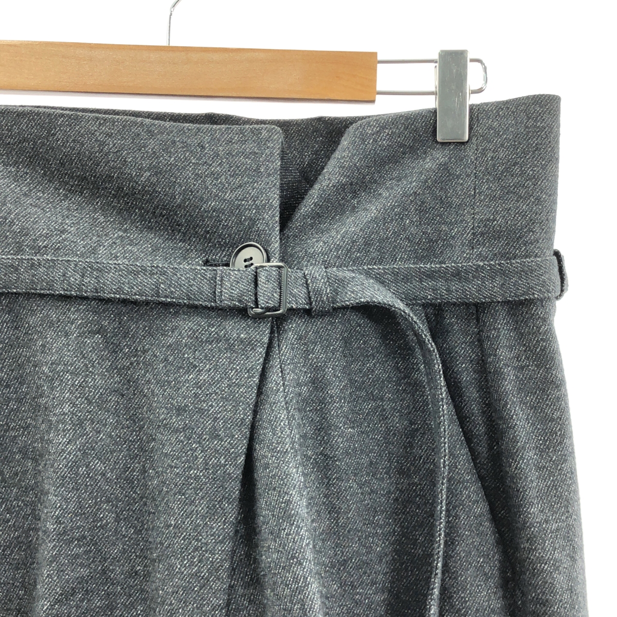 ENFOLD / エンフォルド ウール ベルテッド ワイド スラックス パンツ