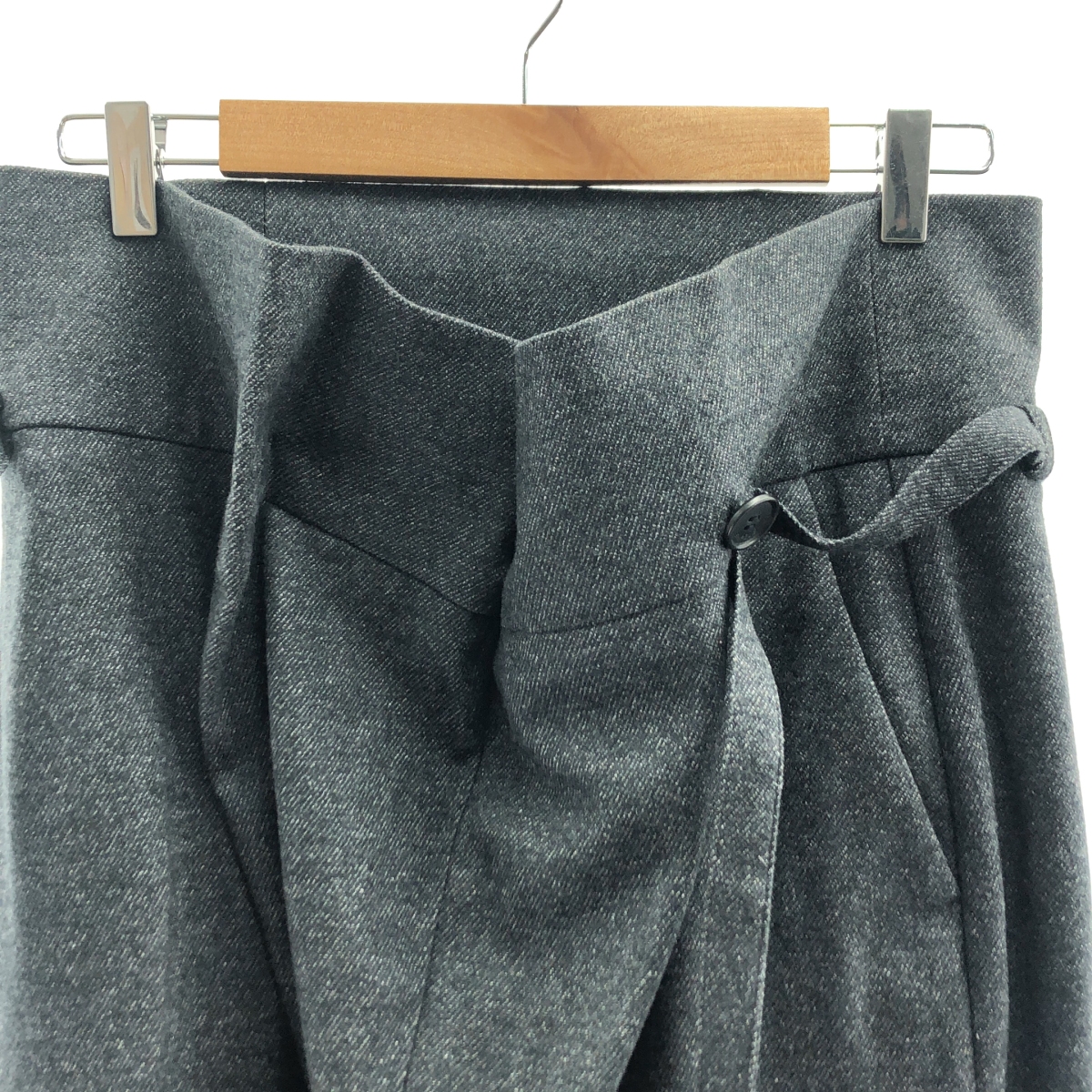 ENFOLD / エンフォルド ウール ベルテッド ワイド スラックス パンツ