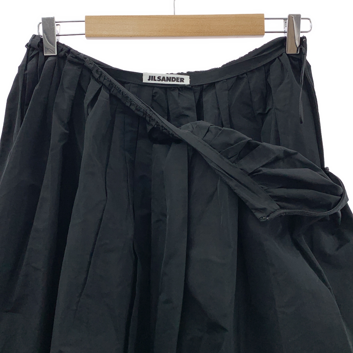 JIL SANDER / ジルサンダー シルク混 ギャザー ボリューム サイドジップ スカート