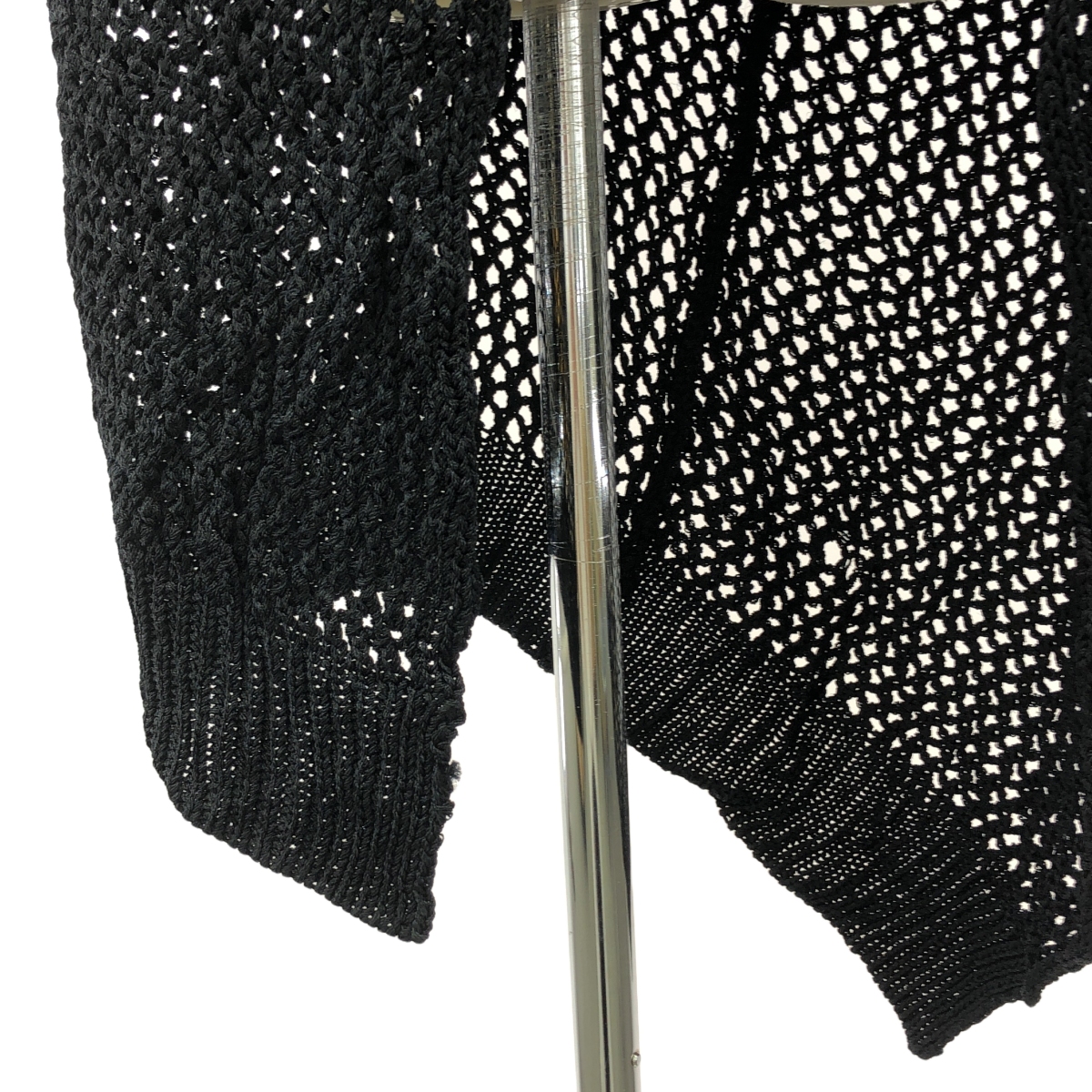 YOHJI YAMAMOTO +NOIR / ヨウジヤマモトプリュスノアール レーヨン 変形 かぎ編み ニット カーディガン