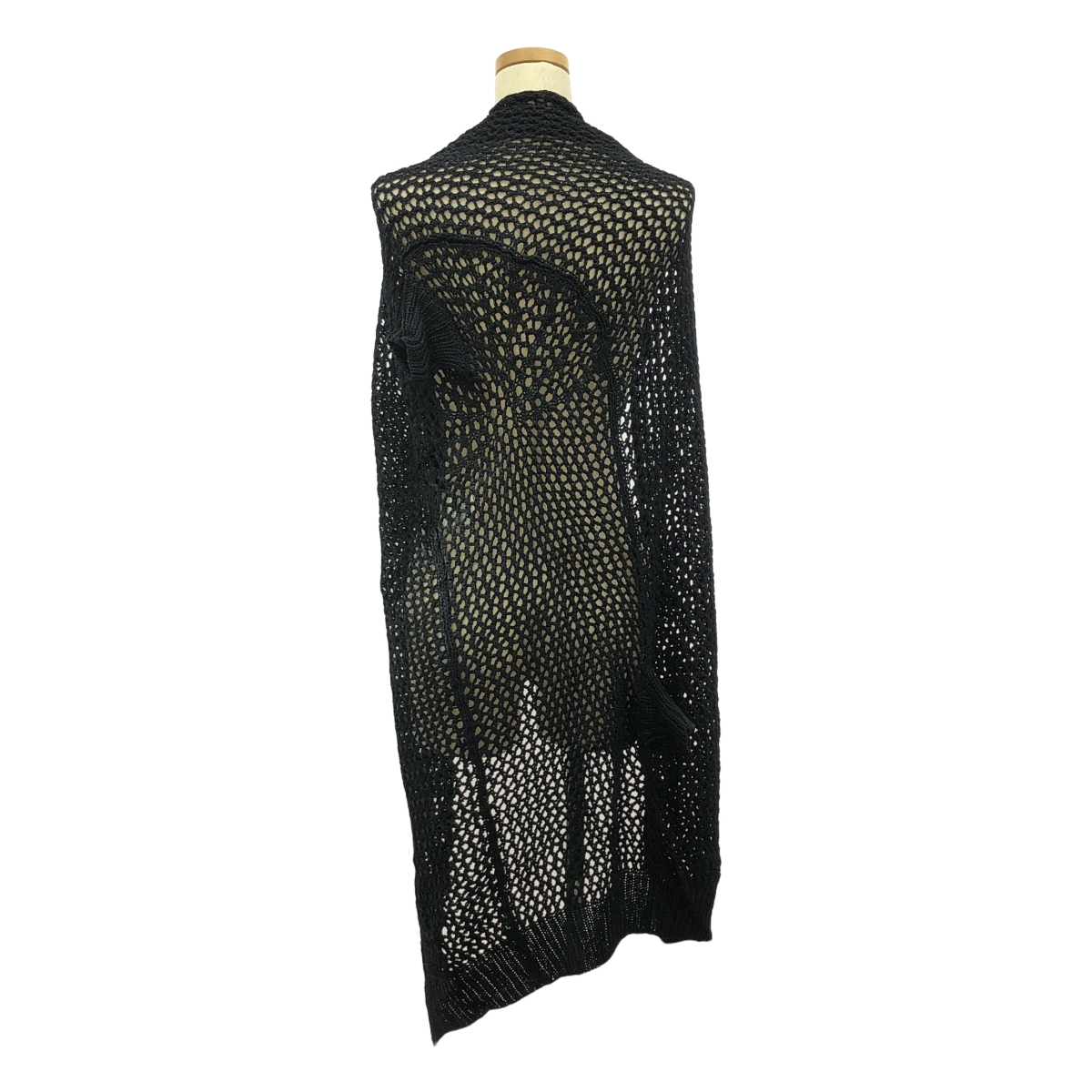 YOHJI YAMAMOTO +NOIR / ヨウジヤマモトプリュスノアール レーヨン 変形 かぎ編み ニット カーディガン