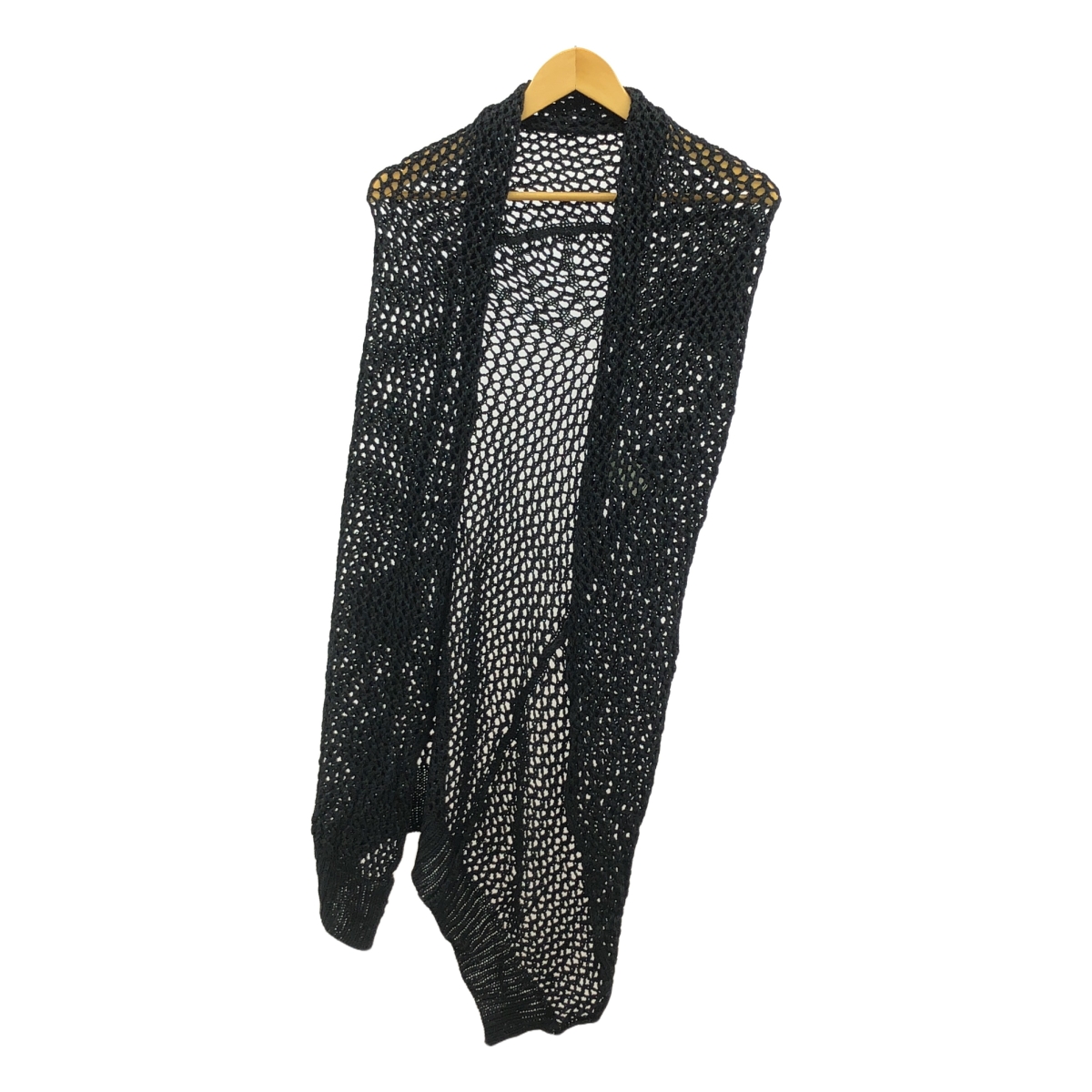 YOHJI YAMAMOTO +NOIR / ヨウジヤマモトプリュスノアール レーヨン 変形 かぎ編み ニット カーディガン