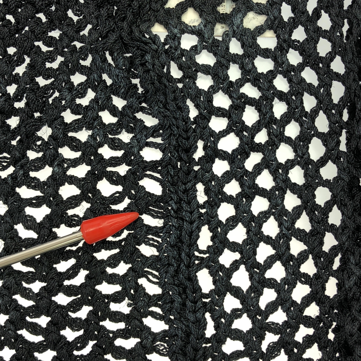 YOHJI YAMAMOTO +NOIR / ヨウジヤマモトプリュスノアール レーヨン 変形 かぎ編み ニット カーディガン