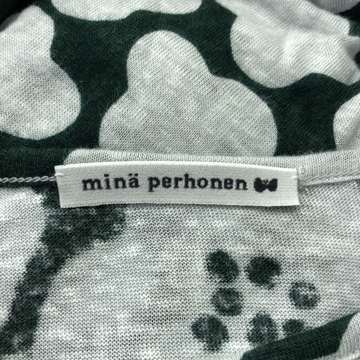mina perhonen / ミナペルホネン hanaco / 総柄 リブ スリーブ ニット ワンピース