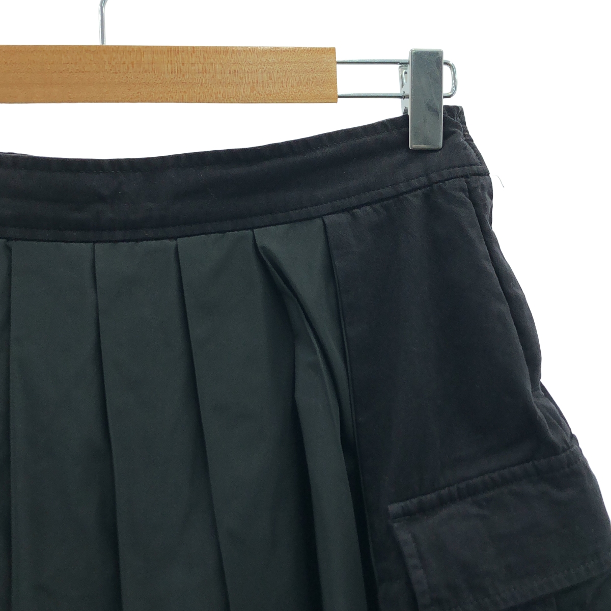 その他 異素材切替え ミリタリー プリーツ スカート