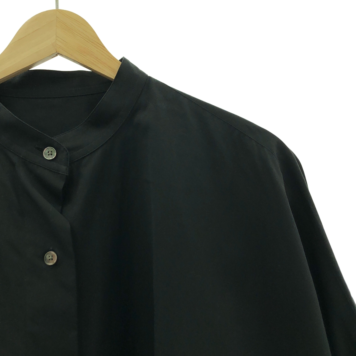 YLEVE / イレーヴ コットン ワイドシルエット スタンドカラーシャツ