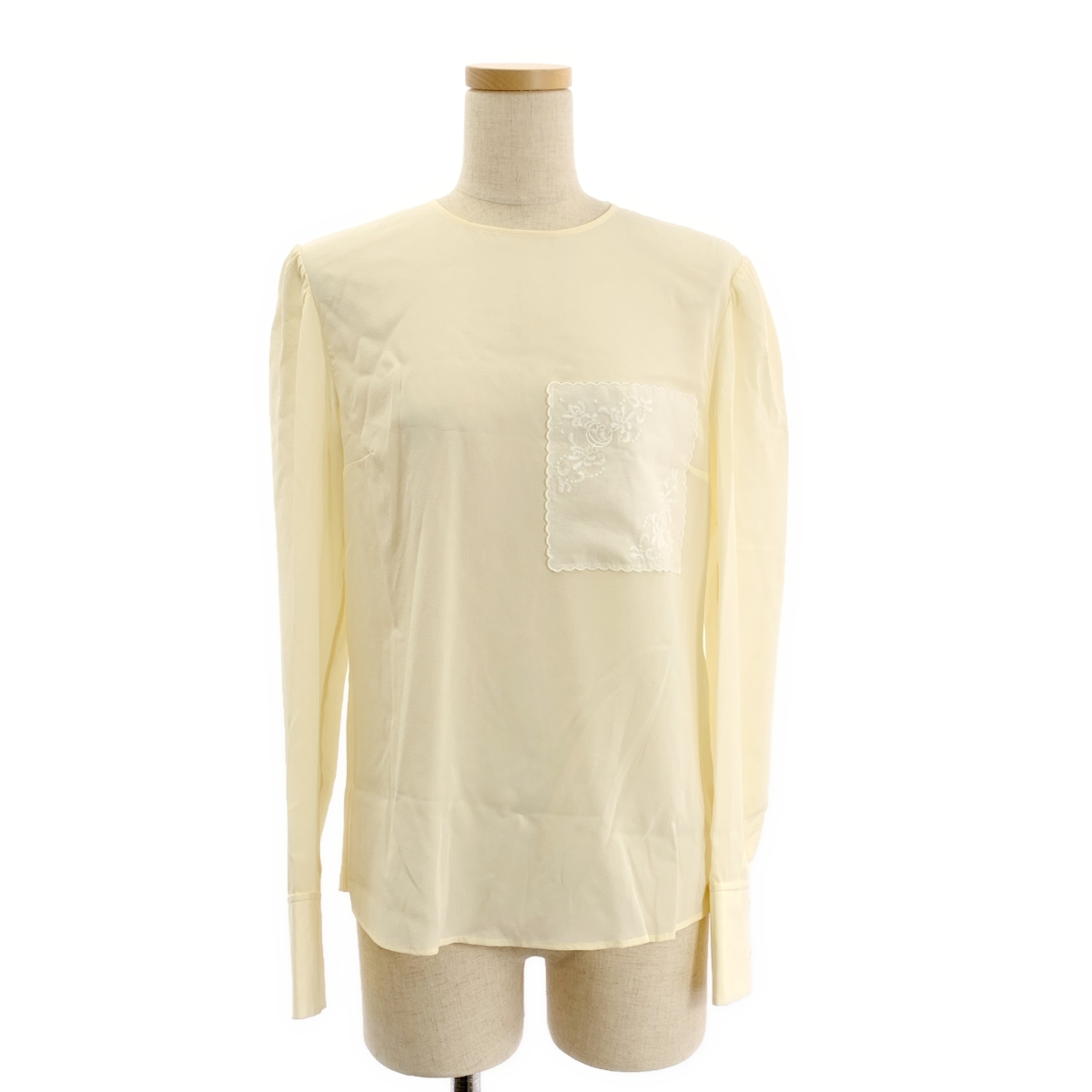 Chloe / クロエ silk 100％ / シルク レース装飾 シアー シャツ ブラウス