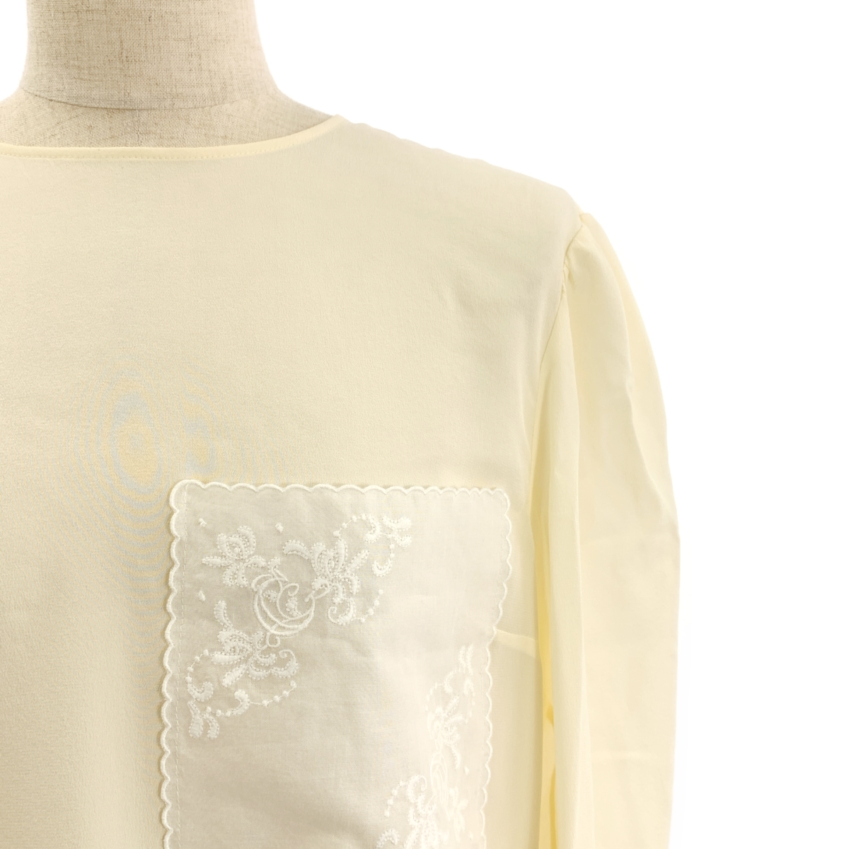 Chloe / クロエ silk 100％ / シルク レース装飾 シアー シャツ ブラウス