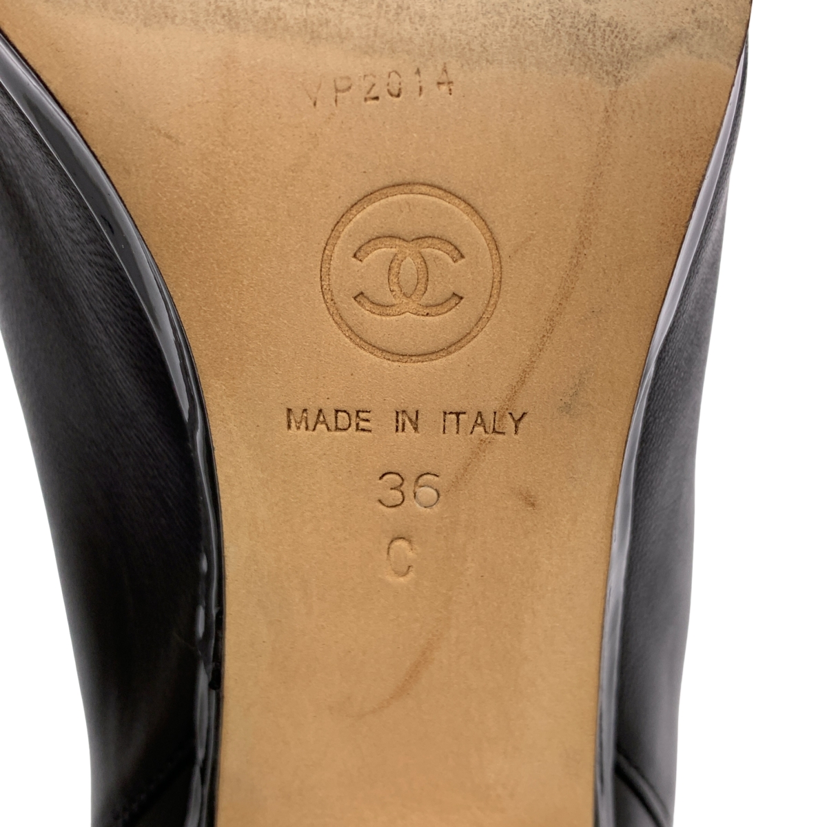 CHANEL / シャネル ココマーク オープントゥ レザー ショートブーツ