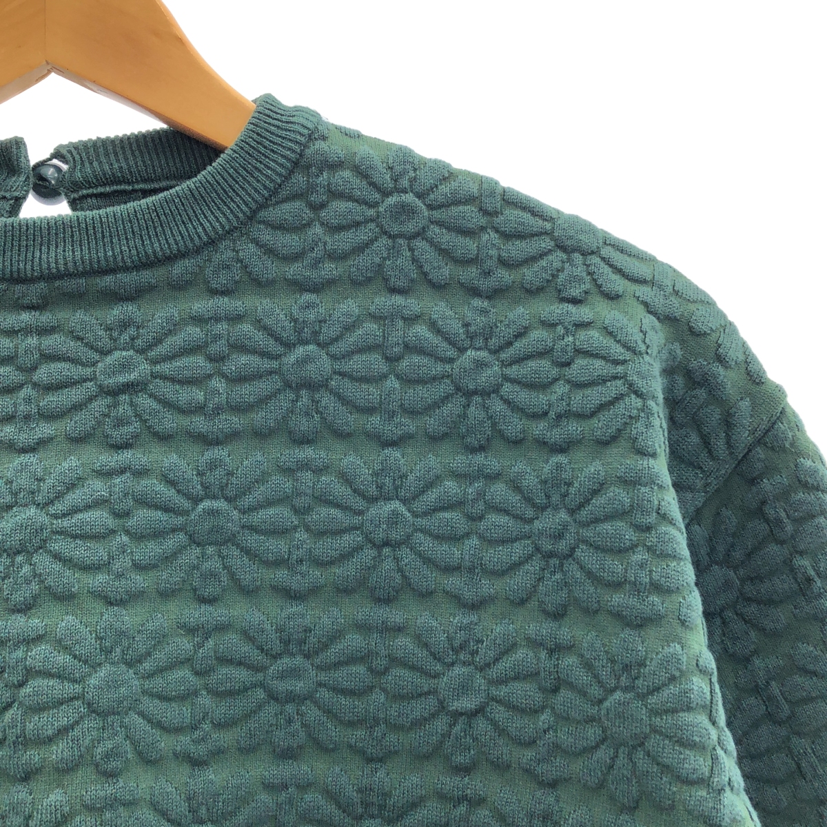 BLUEBIRD BOULEVARD / ブルーバードブルバード セットアップ / フラワー ジャガード ニット / バックジップ スリット ウエストゴム スカート