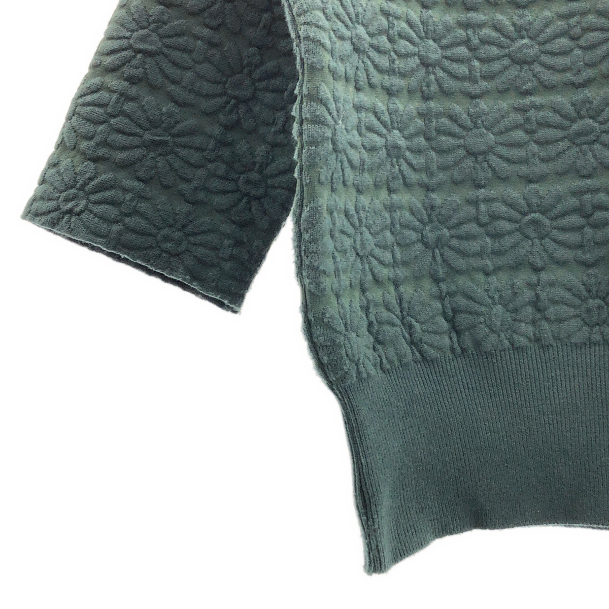 BLUEBIRD BOULEVARD / ブルーバードブルバード セットアップ / フラワー ジャガード ニット / バックジップ スリット ウエストゴム スカート