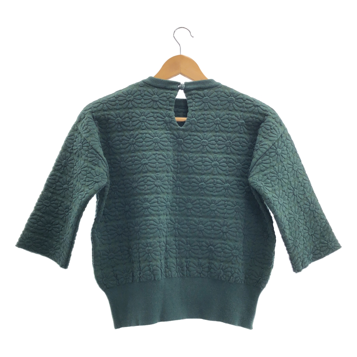 BLUEBIRD BOULEVARD / ブルーバードブルバード セットアップ / フラワー ジャガード ニット / バックジップ スリット ウエストゴム スカート