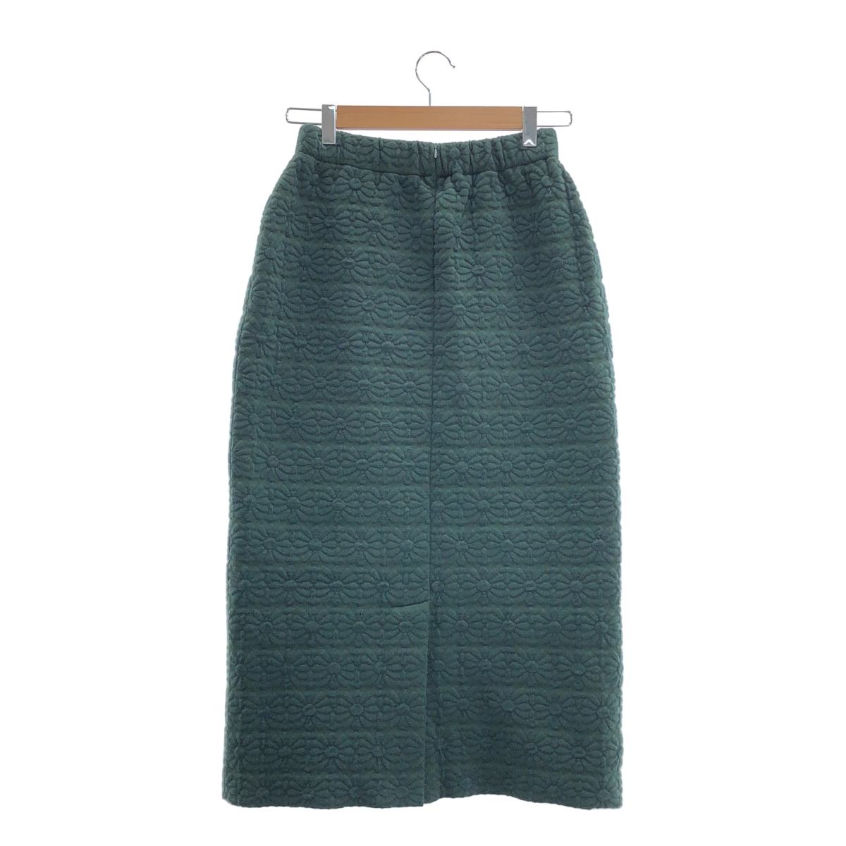 BLUEBIRD BOULEVARD / ブルーバードブルバード セットアップ / フラワー ジャガード ニット / バックジップ スリット ウエストゴム スカート