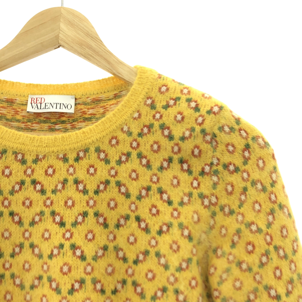 RED VALENTINO / レッドヴァレンティノ 花柄 クルーネック アンゴラニット