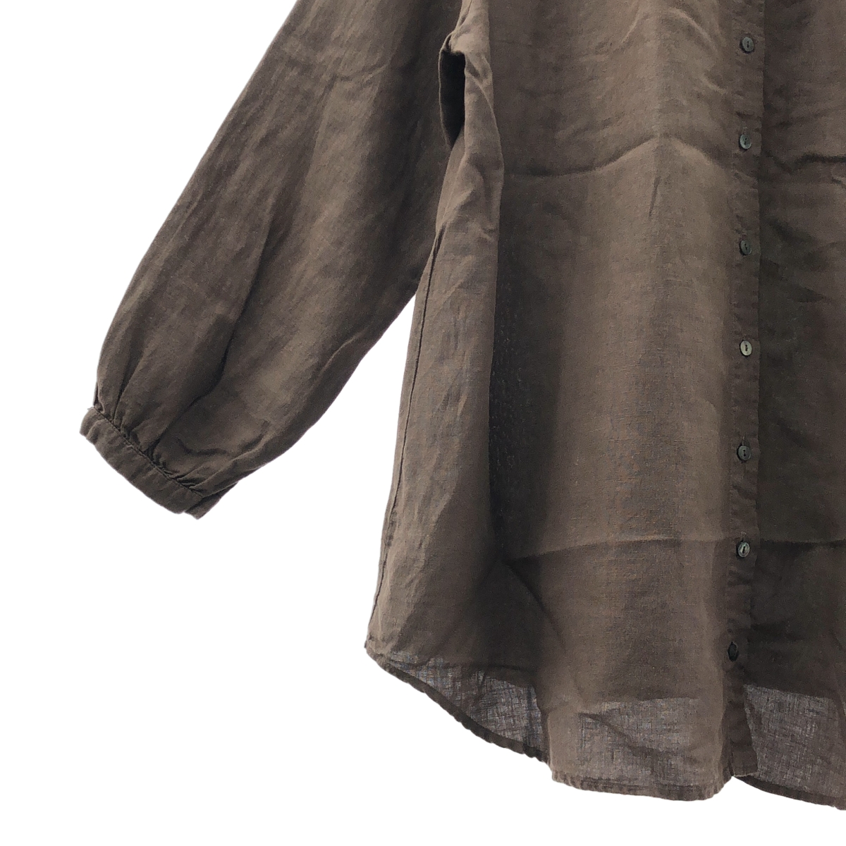 nest robe / ネストローブ リネン 染め加工 ギャザー ボリューム シャツ ブラウス