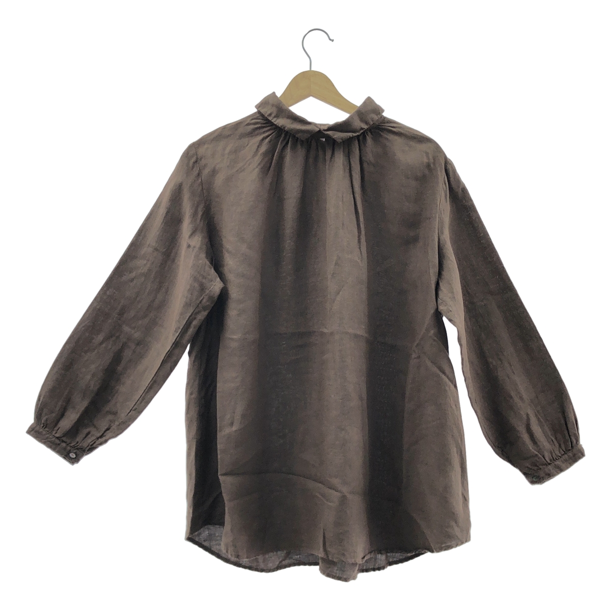 nest robe / ネストローブ リネン 染め加工 ギャザー ボリューム シャツ ブラウス