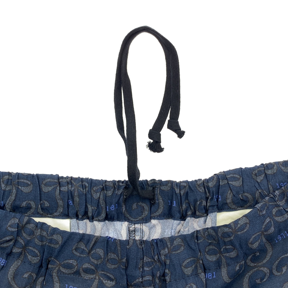 tricot COMME des GARCONS / トリココムデギャルソン レーヨン 総柄 ドローストリング ウエストゴム イージー パンツ