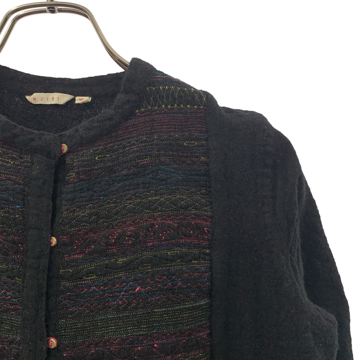 その他 ウール縮絨刺しゅう バンドカラー シャツワンピース