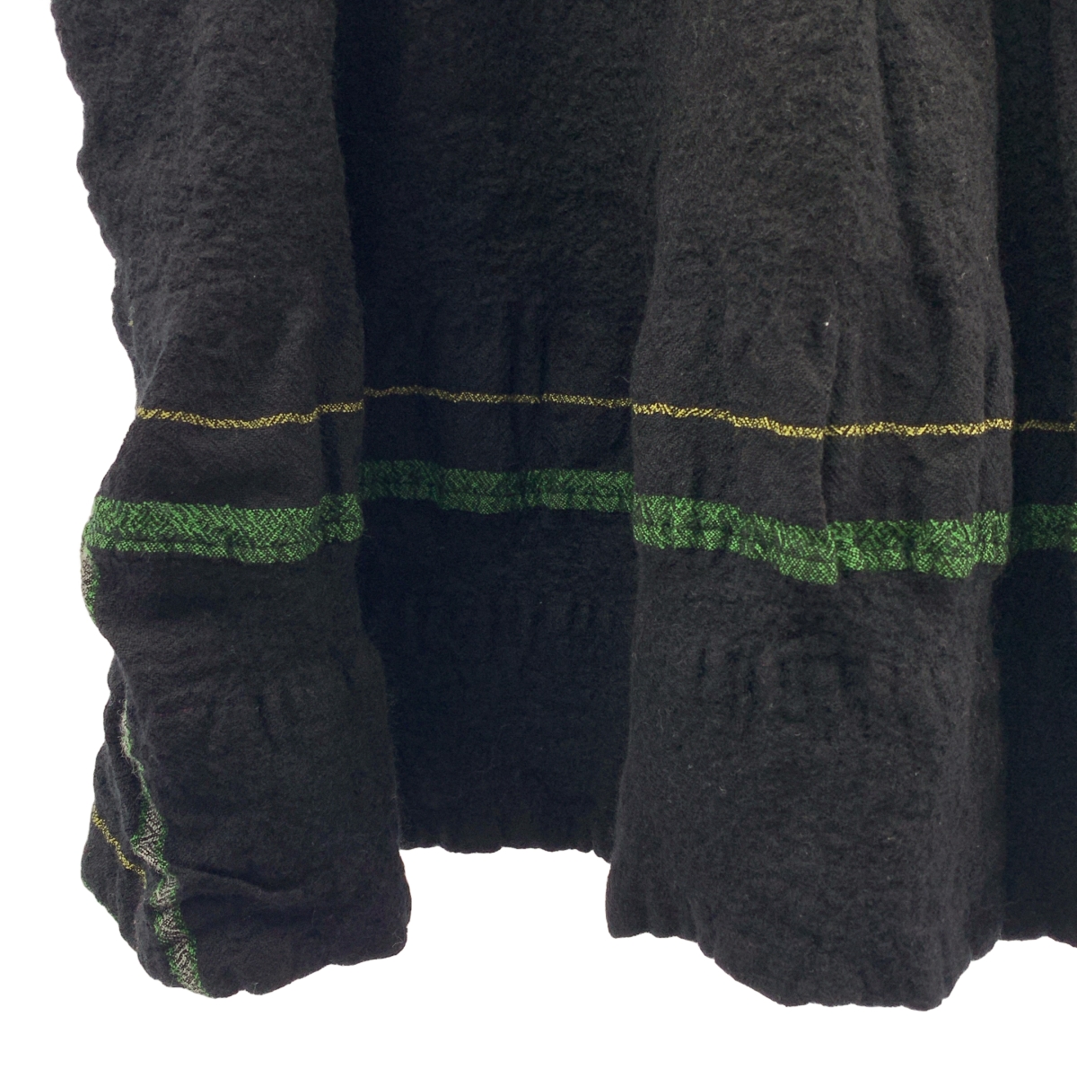 その他 ウール縮絨刺しゅう バンドカラー シャツワンピース