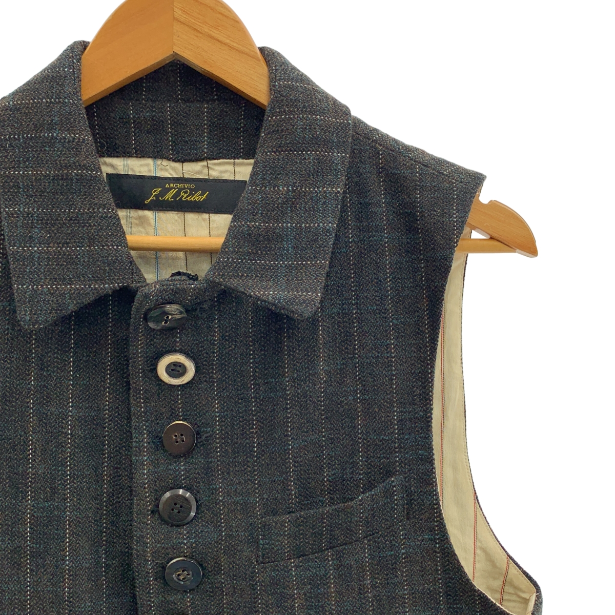 ARCHIVIO J.M.Ribot / アルキビオジェイエムリボット GL23/6S / tweed gilet / コサージュ ツイード ジレ ベスト