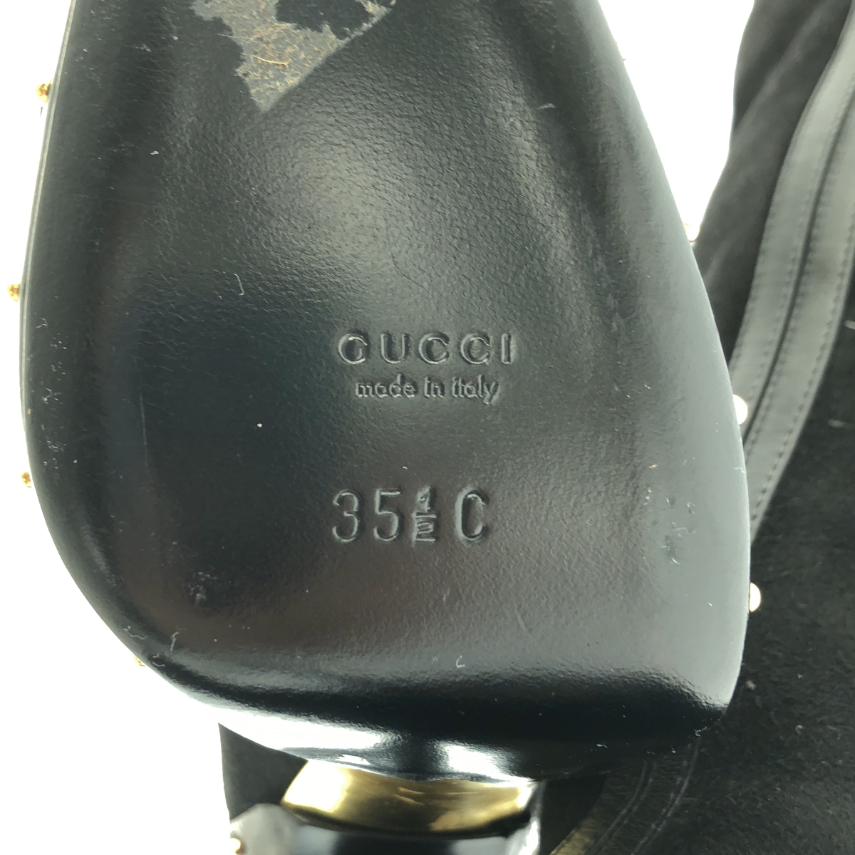 GUCCI / グッチ レザー ロング スタッズ ブーツ