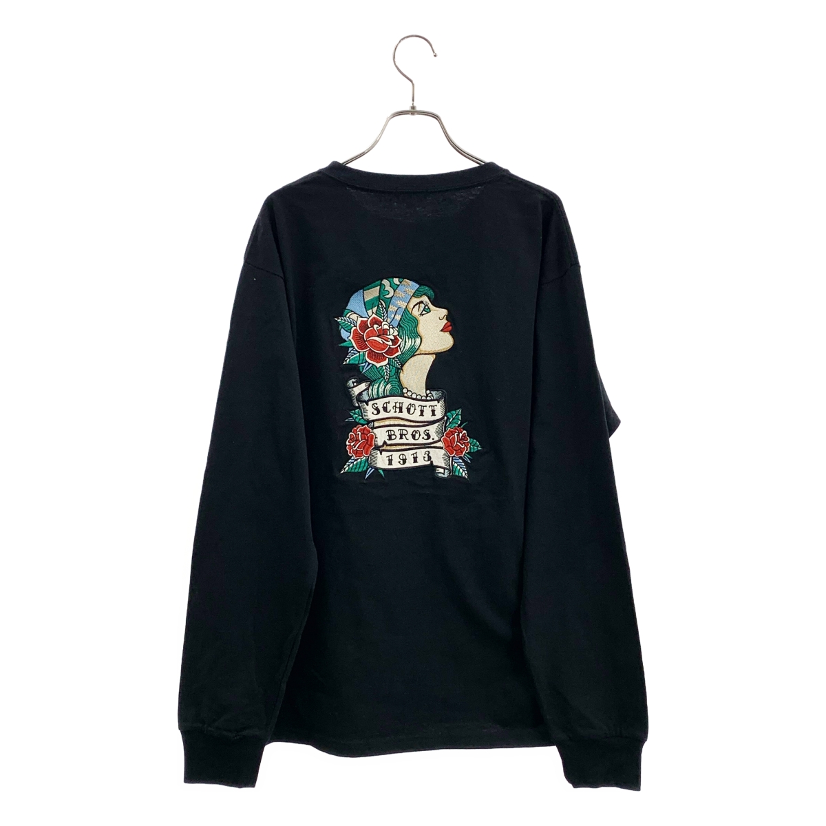 SCHOTT / ショット コットン エンブロイダリー ロングスリーブ カットソー