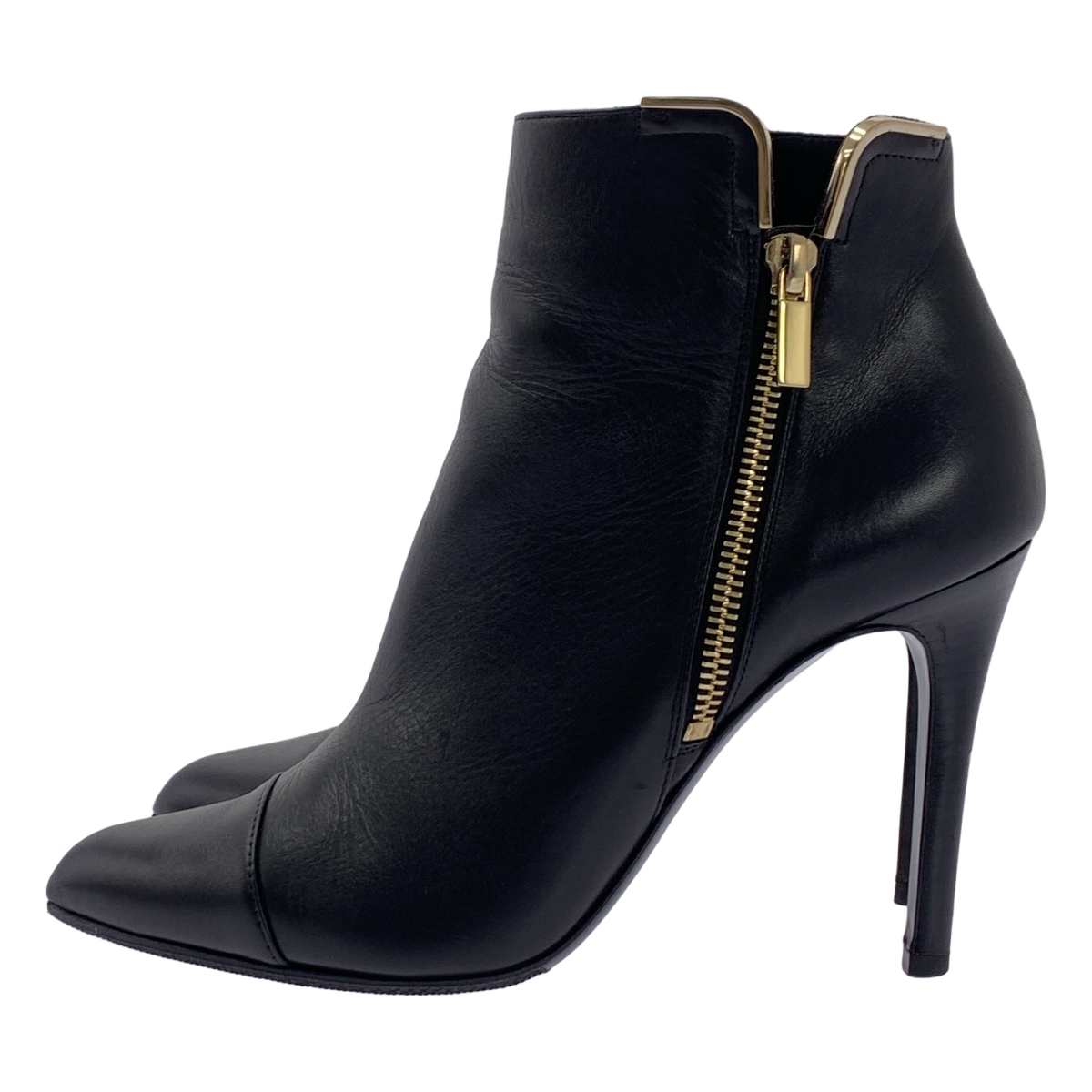 LANVIN / ランバン サイドジップ レザー ショートブーティ