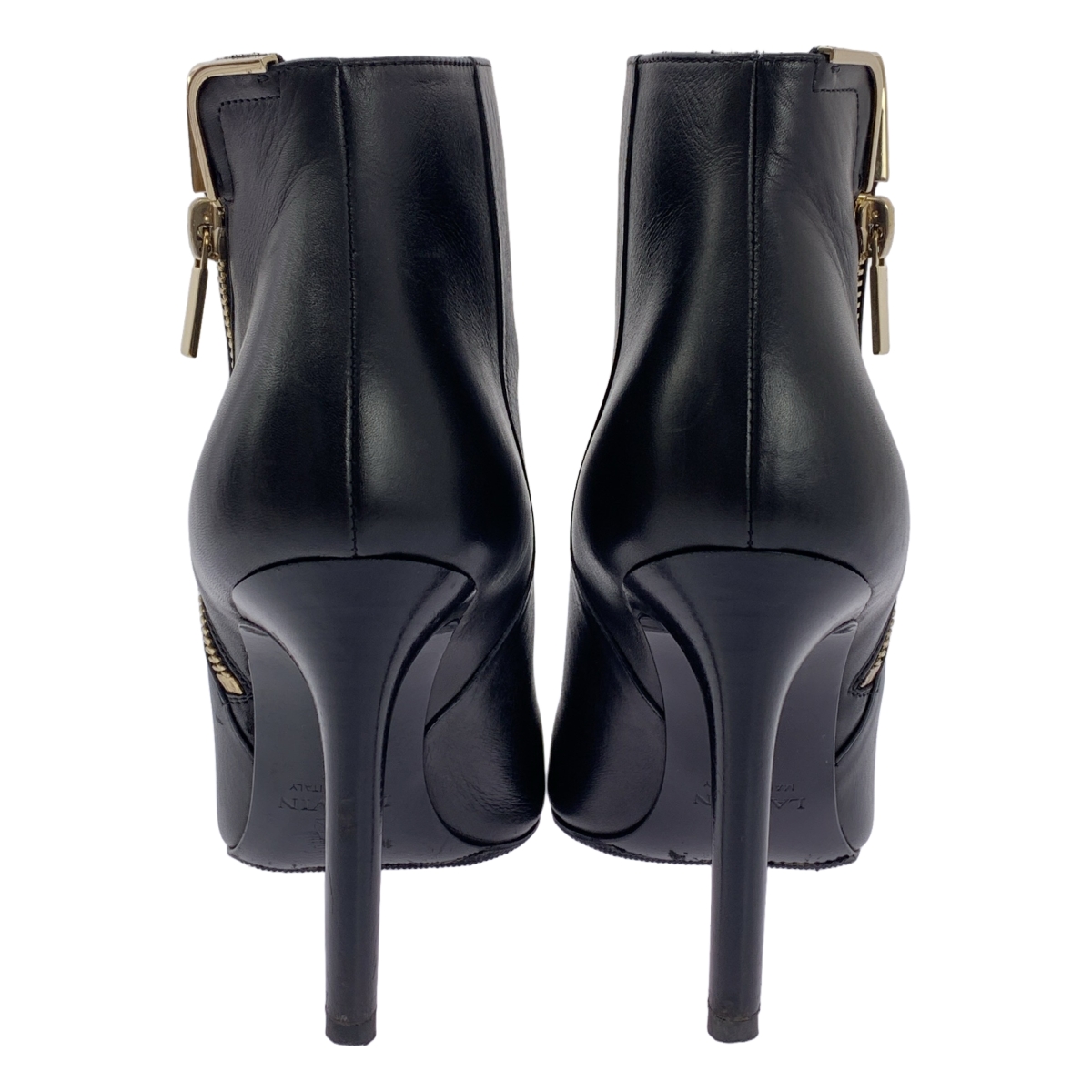 LANVIN / ランバン サイドジップ レザー ショートブーティ