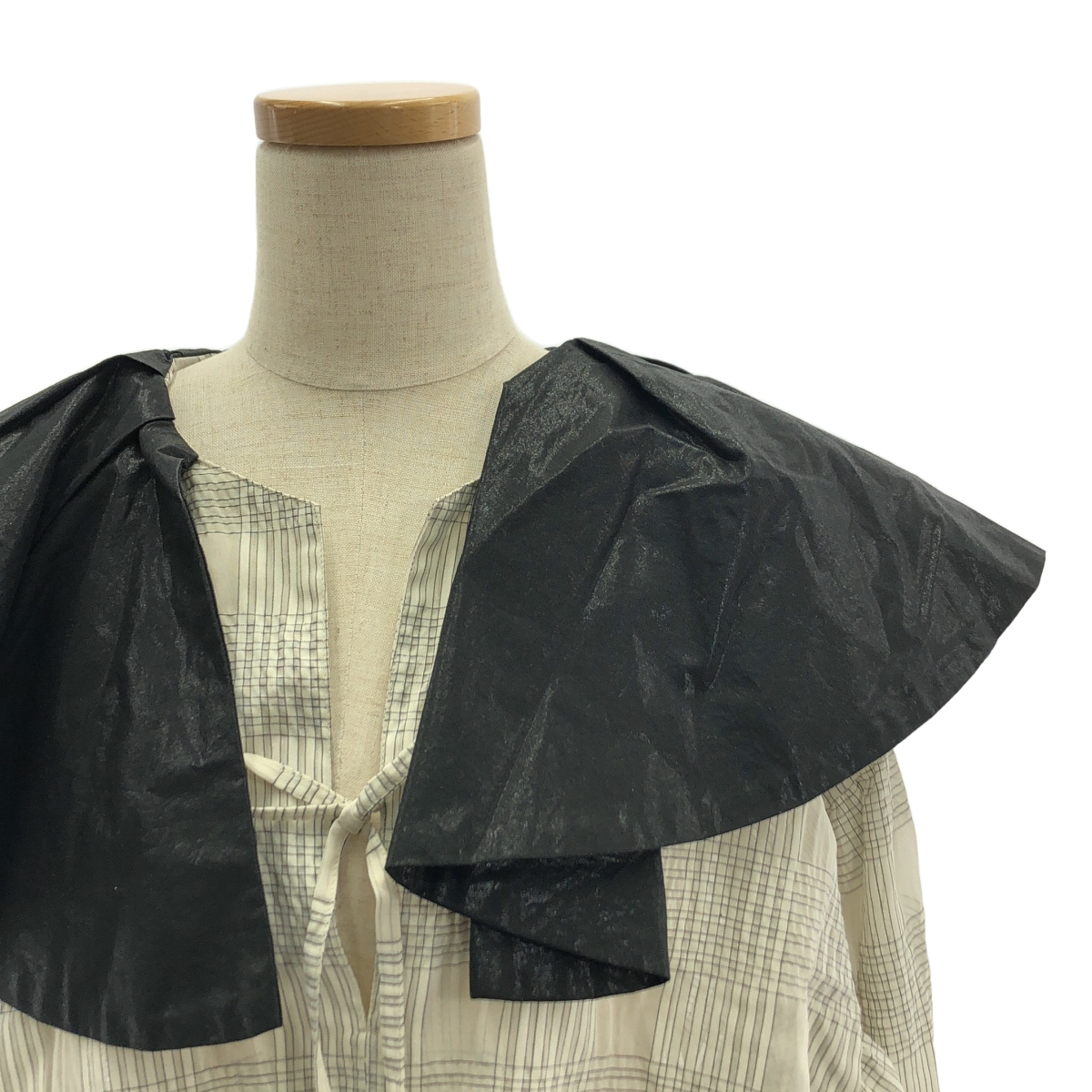 その他 切替 ボリューム 襟 袖 シアー 柄 ブラウス シャツ