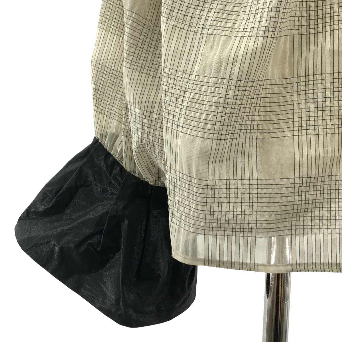 その他 切替 ボリューム 襟 袖 シアー 柄 ブラウス シャツ