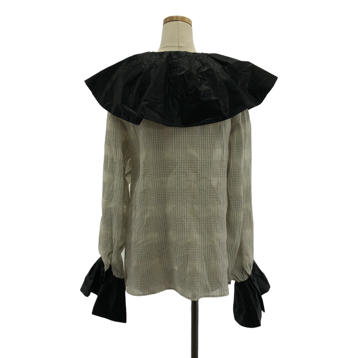 その他 切替 ボリューム 襟 袖 シアー 柄 ブラウス シャツ