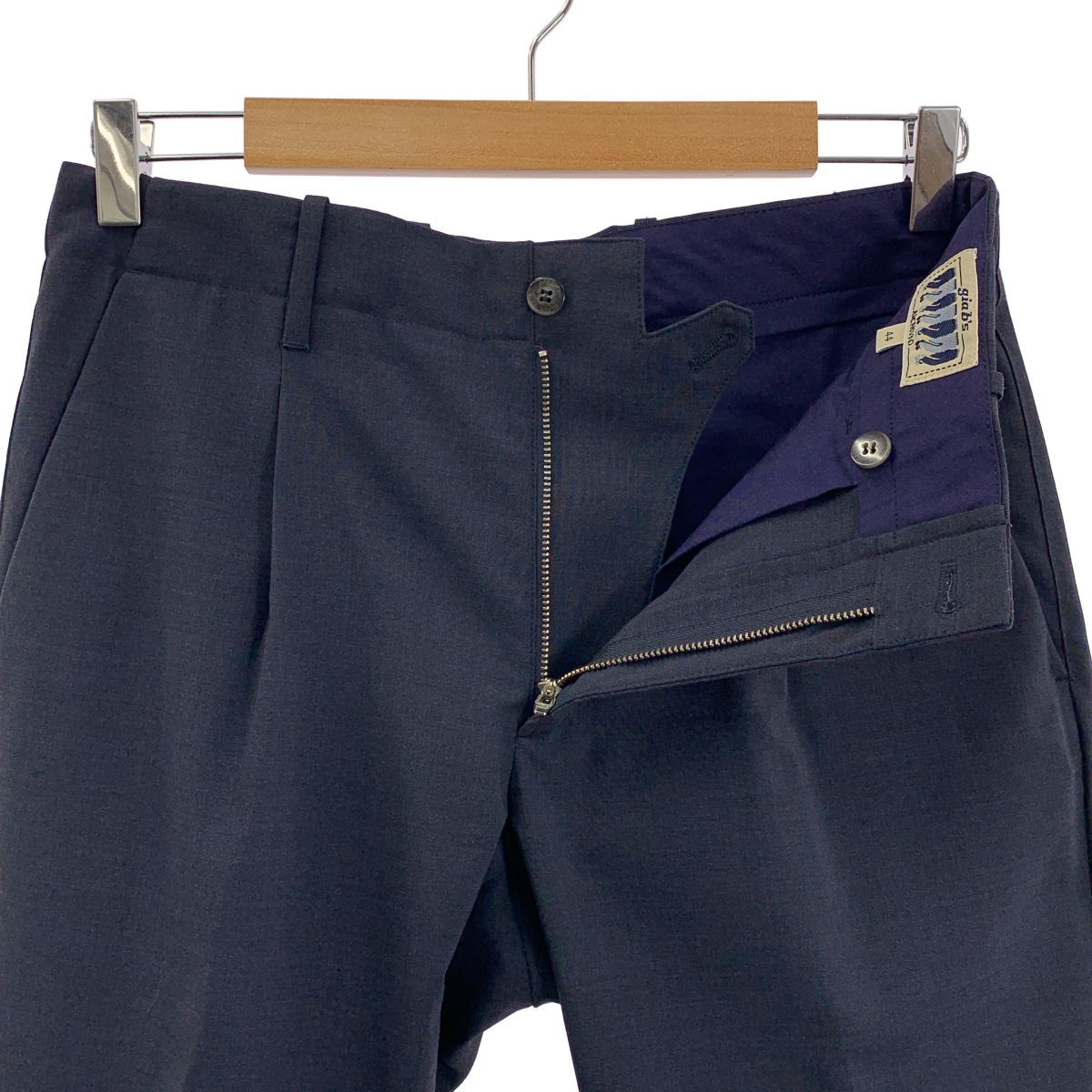 giab's ARCHIVIO / ジャブスアルキヴィオ VERDI/M ウール混 ストレッチ タック スラックス パンツ