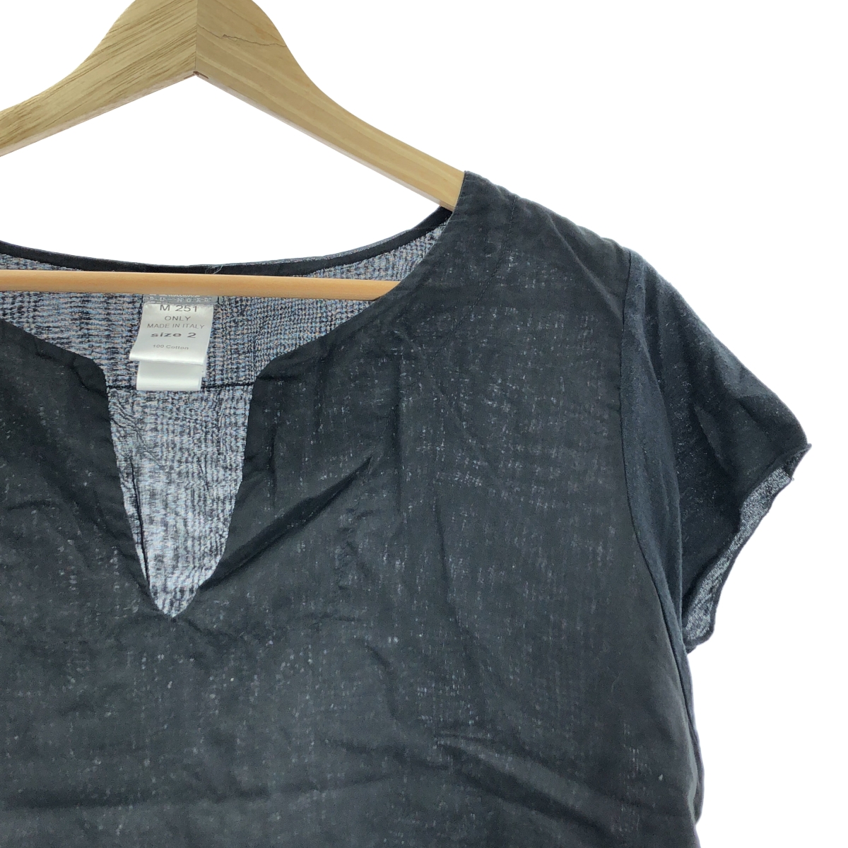 KRISTENSEN DU NORD / クリステンセンドゥノルド コットン キーネック スリット ブラウス