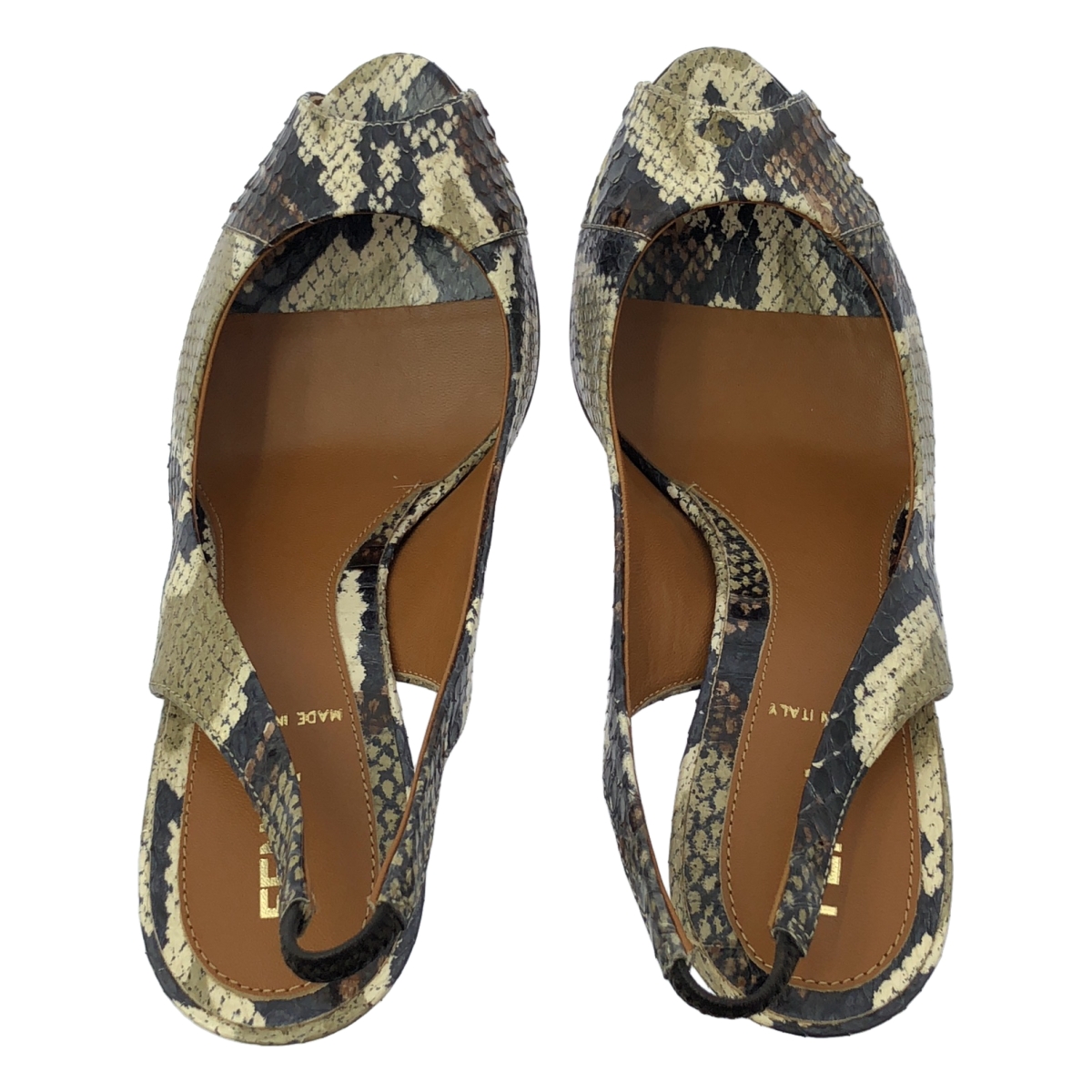 FENDI / フェンディ レザー パイソン ヒール パンプス