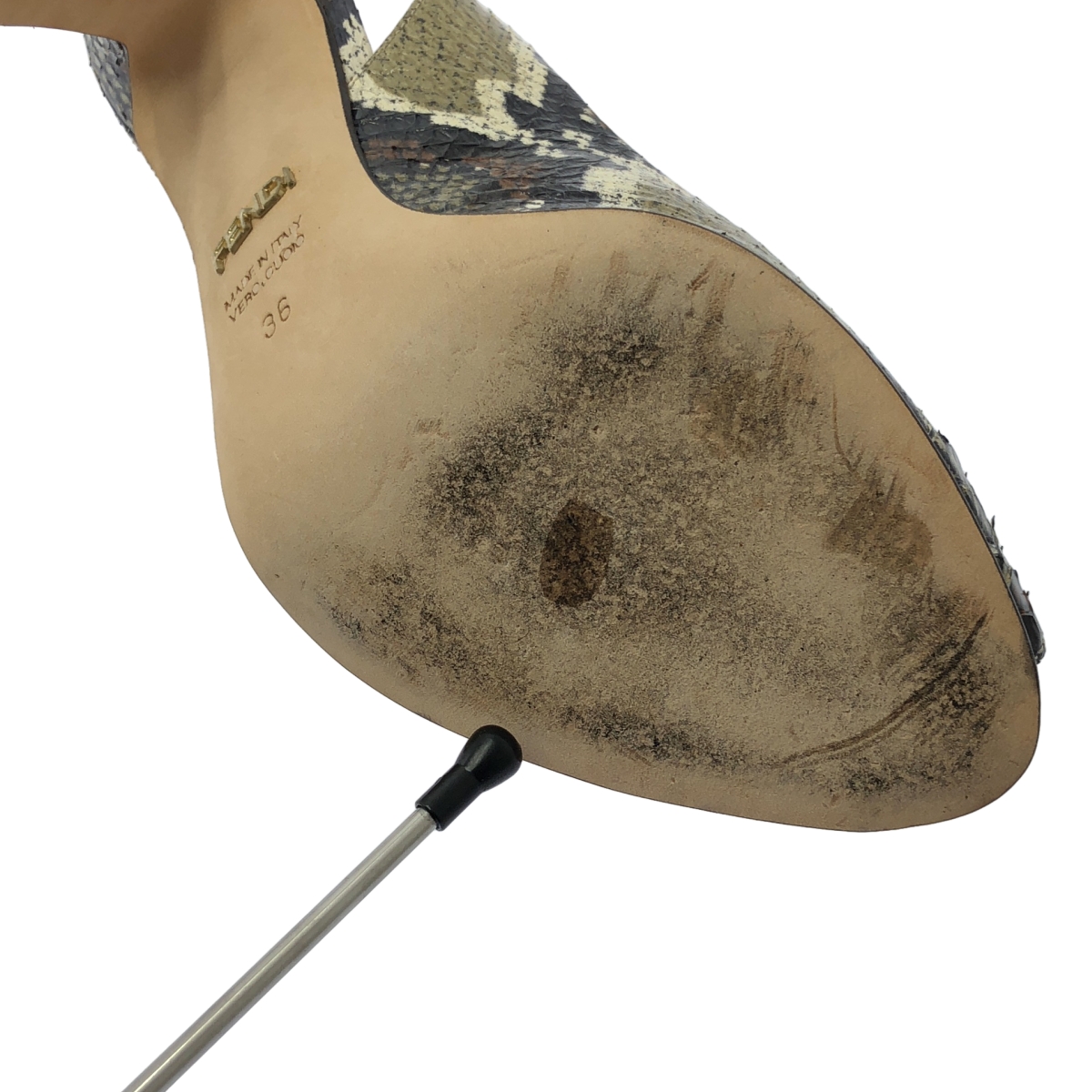 FENDI / フェンディ レザー パイソン ヒール パンプス