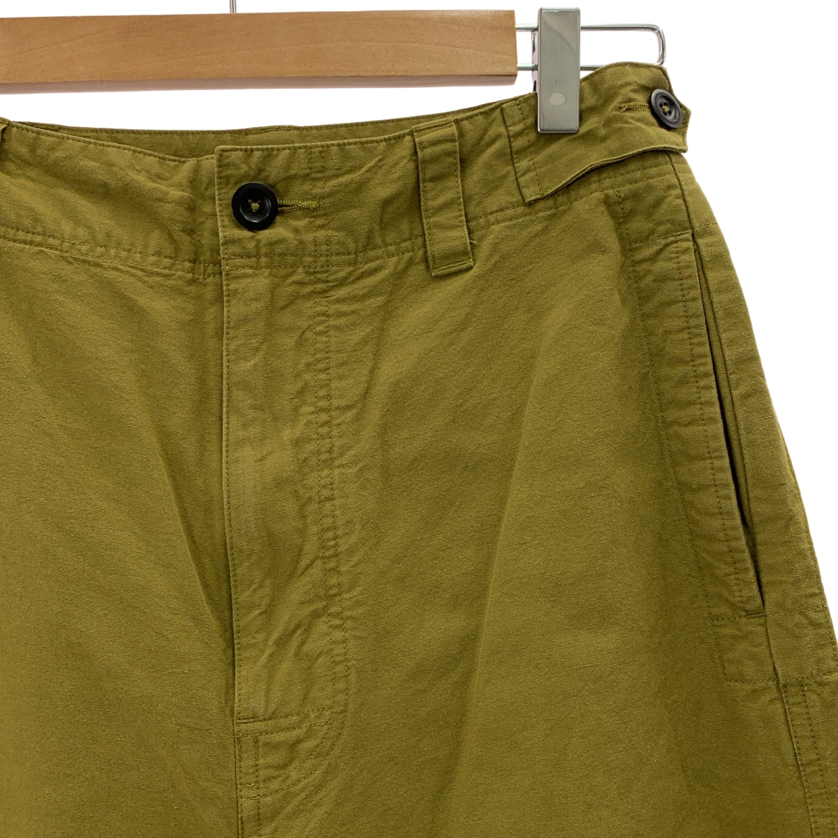 MHL. / エムエイチエルマーガレットハウエル DRY COTTON LINEN ドライコットン リネン サイドボタン ワイドパンツ