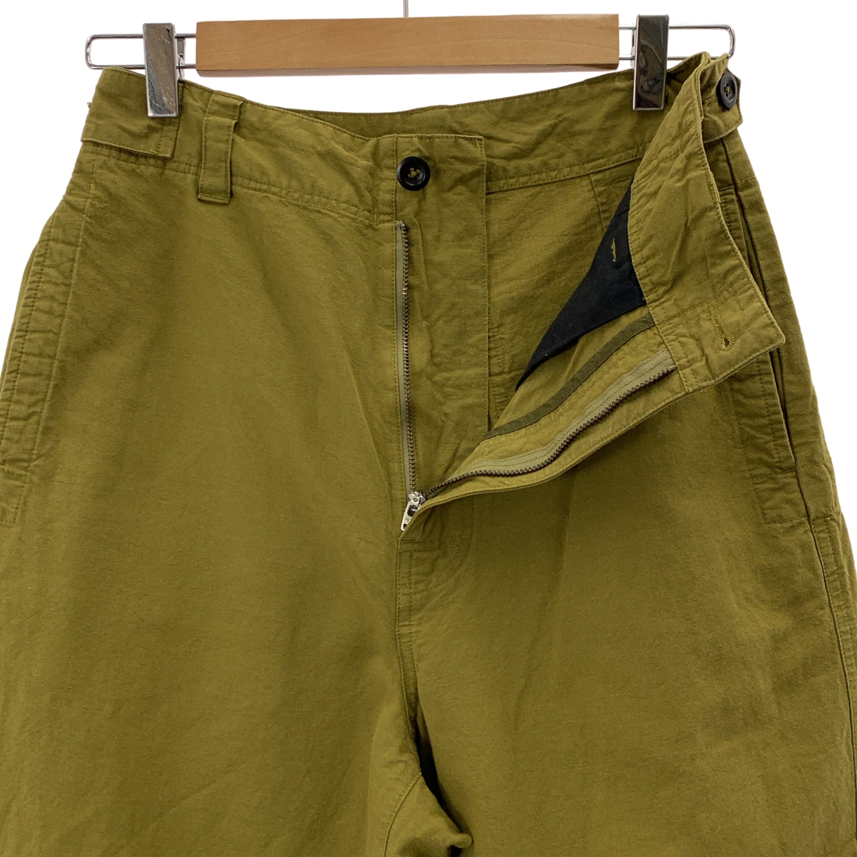 MHL. / エムエイチエルマーガレットハウエル DRY COTTON LINEN ドライコットン リネン サイドボタン ワイドパンツ