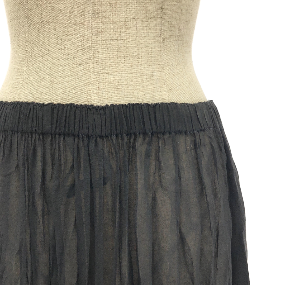 robe de chambre COMME des GARCONS / ローブドシャンブルコムデギャルソン 製品染め レース装飾 ドローストリング シアー スカート