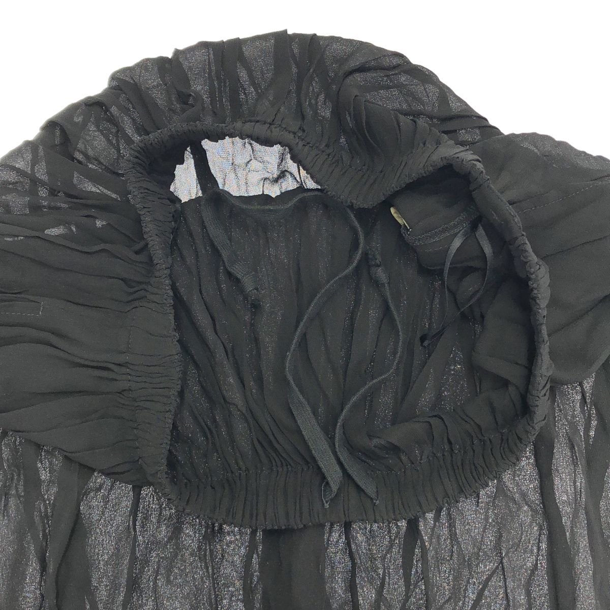 robe de chambre COMME des GARCONS / ローブドシャンブルコムデギャルソン 製品染め レース装飾 ドローストリング シアー スカート