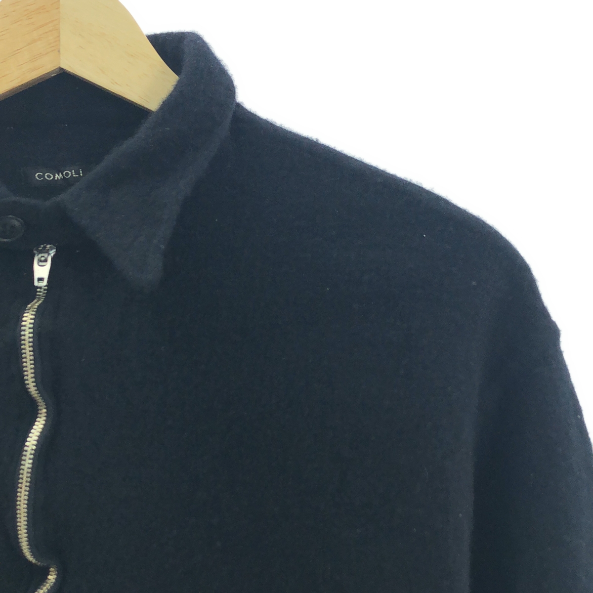 COMOLI / コモリ 縮絨ウール ハーフジップシャツ