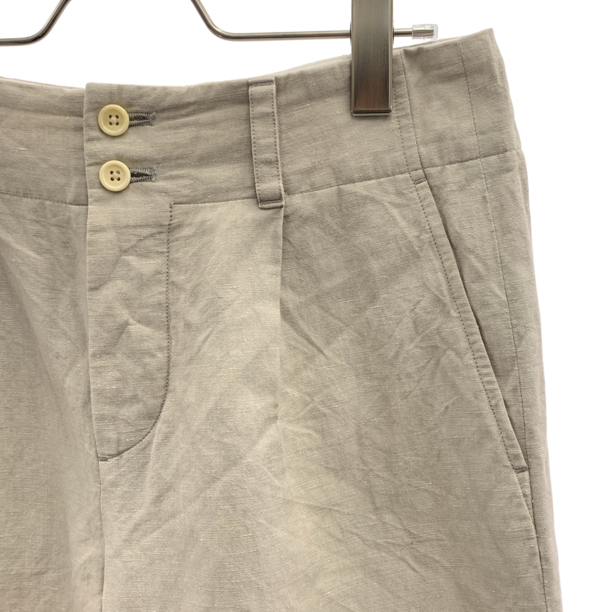 MARGARET HOWELL / マーガレットハウエル コットンリネン タックスラックス パンツ