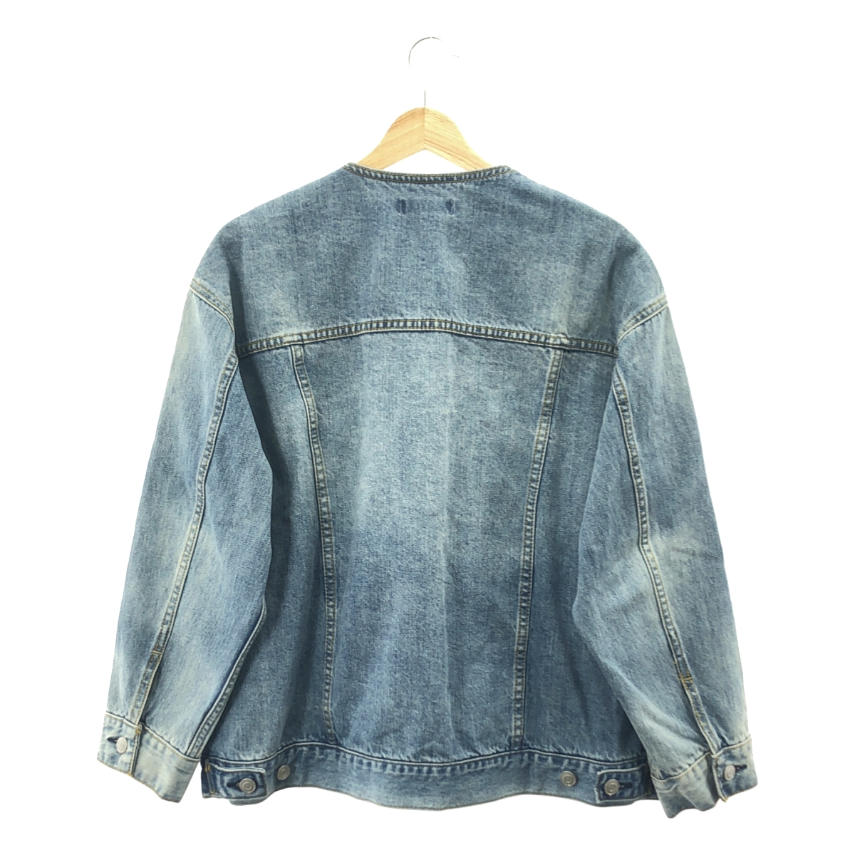 その他 ノーカラー デニム トラッカー ジャケット