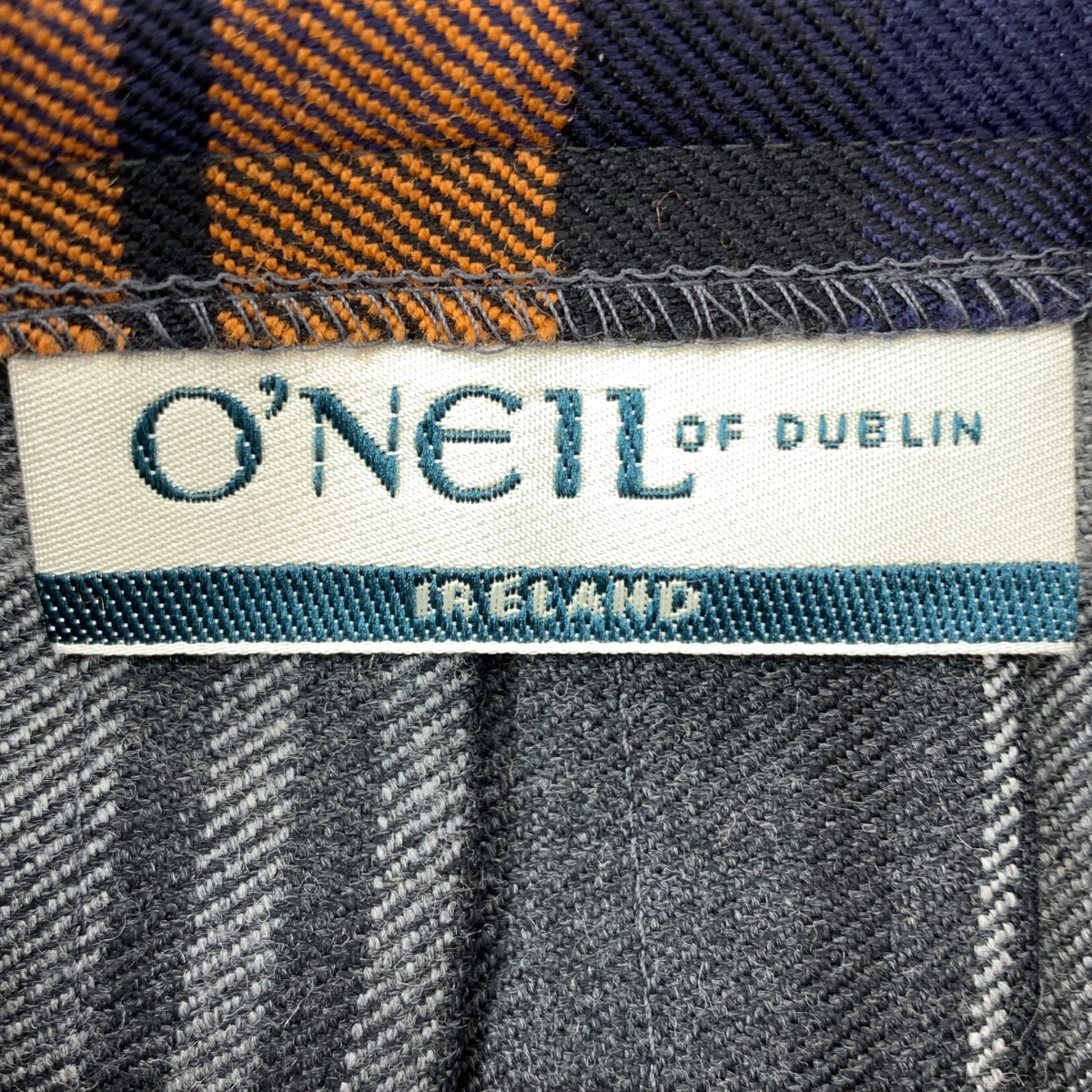 O'NEIL OF DUBLIN / オニールオブダブリン レザー切替 チェック キルト ラップスカート