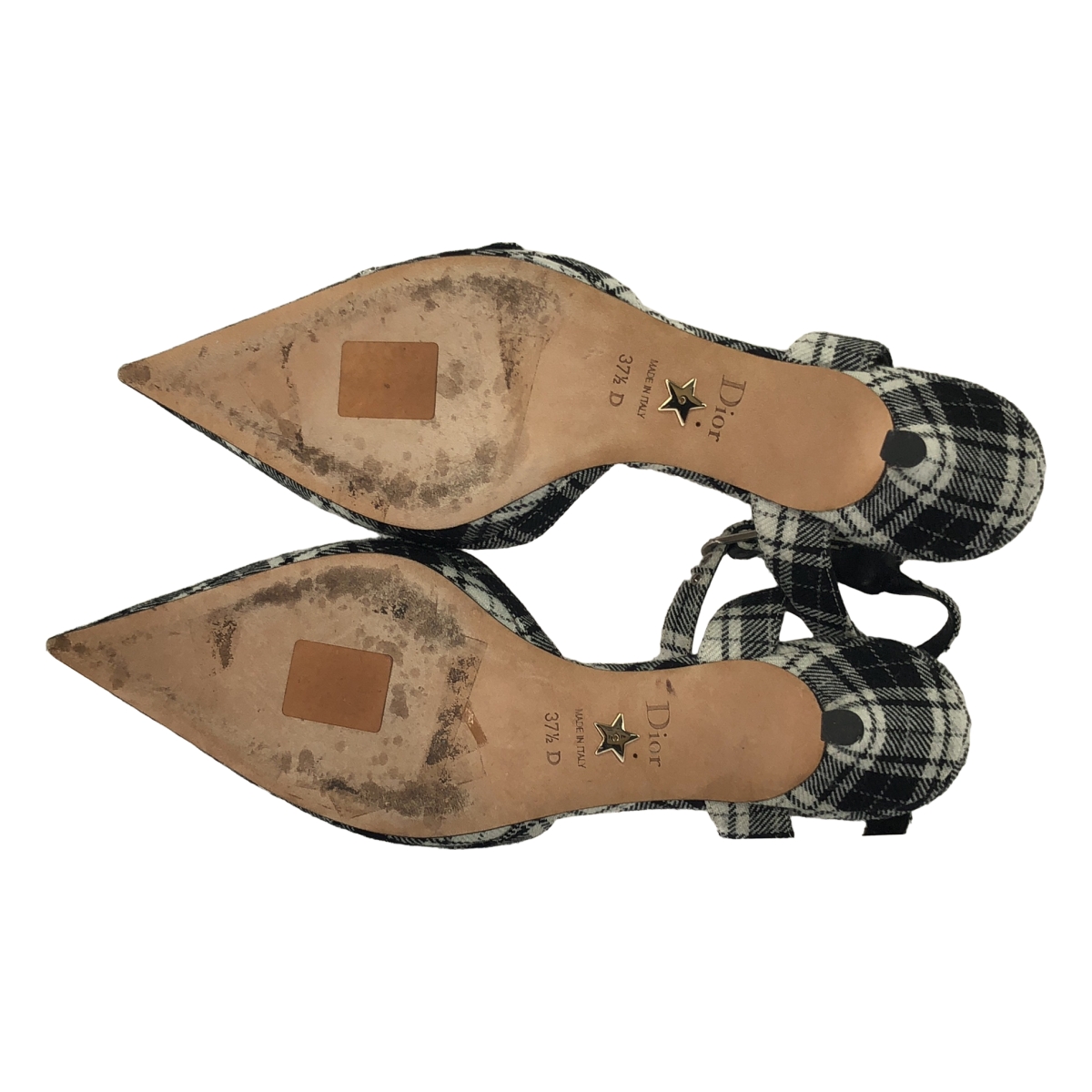 Christian Dior / クリスチャンディオール DIOR GANG / チェック ポインテッドトゥミュール パンプス