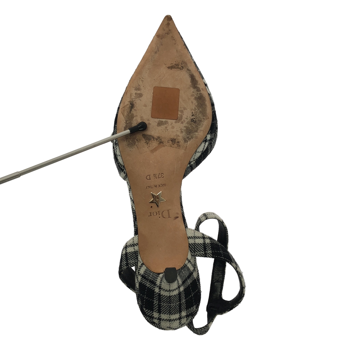 Christian Dior / クリスチャンディオール DIOR GANG / チェック ポインテッドトゥミュール パンプス