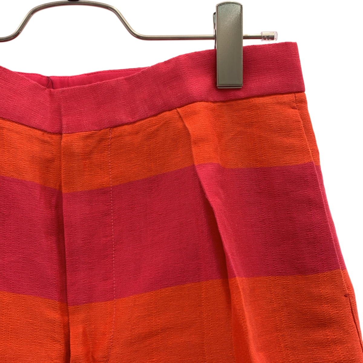 Drawer / ドゥロワー リネン シルク ボーダー ワイドパンツ