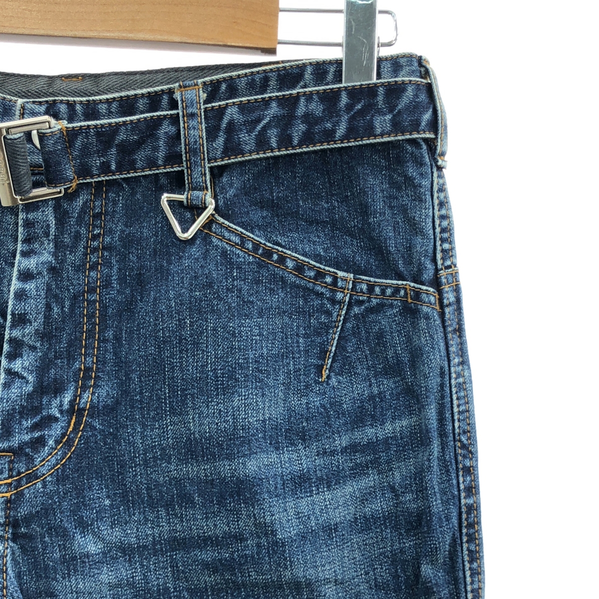 sacai / サカイ ベルテッド ダブルニー デニムパンツ